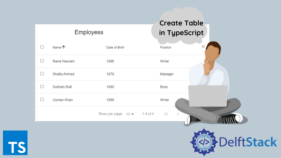 create-table-in-react-typescript-delft-stack